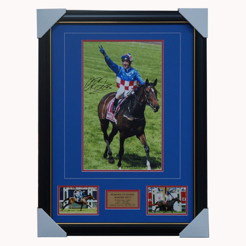 Makybe Diva Signed by Glen Boss Melbourne Cup Photo Collage Framed - 5022