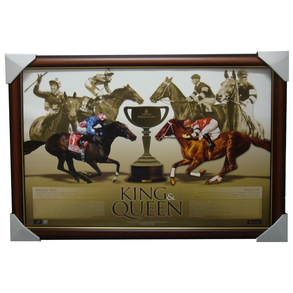 Makybe Diva and Phar Lap Limited Edition Print King & Queen Framed - 1449