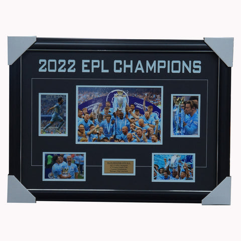 Manchester City 2022 EPL Champions Photo Collage Framed - 5164