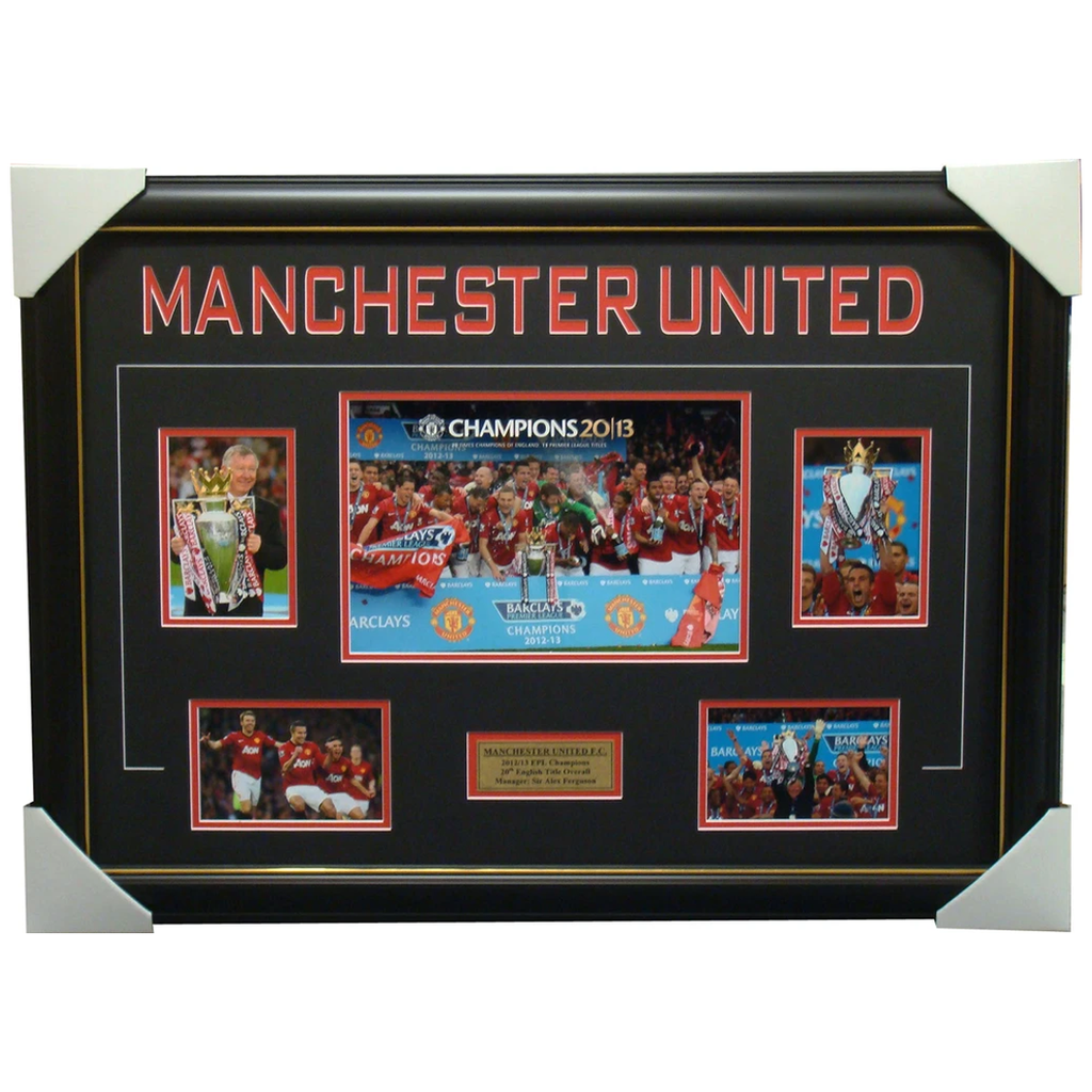 Manchester United 2013 Epl Champions Collage Framed - 1381