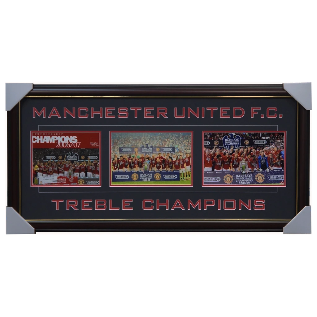 Manchester United Epl Treble Champions Photo Collage Framed - 2827