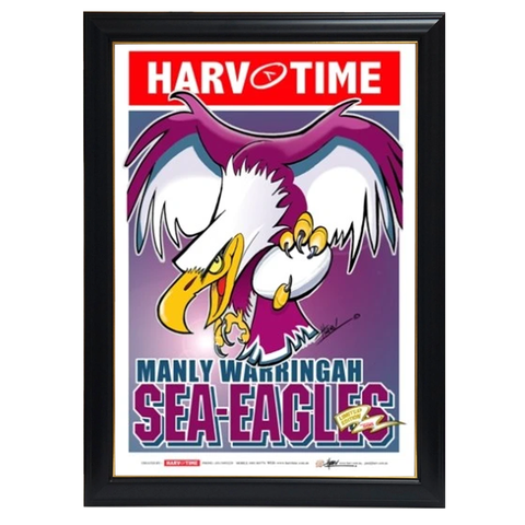 Manly Sea Eagles, Nrl Mascot Harv Time Print Framed - 4195