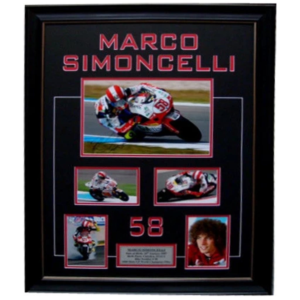 Marco Simoncelli Personally Hand Signed Photo Collage Framed - 3889