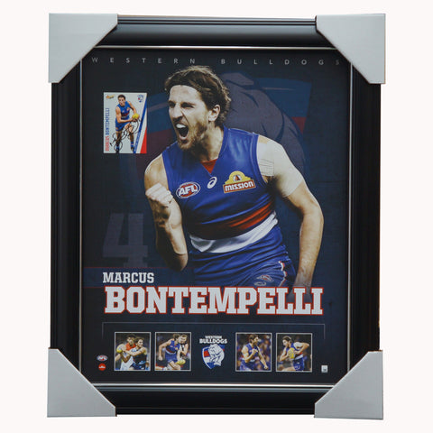Marcus Bontempelli Western Bulldogs Football Club Official Licensed AFL Print Framed + Signed Card - 4748