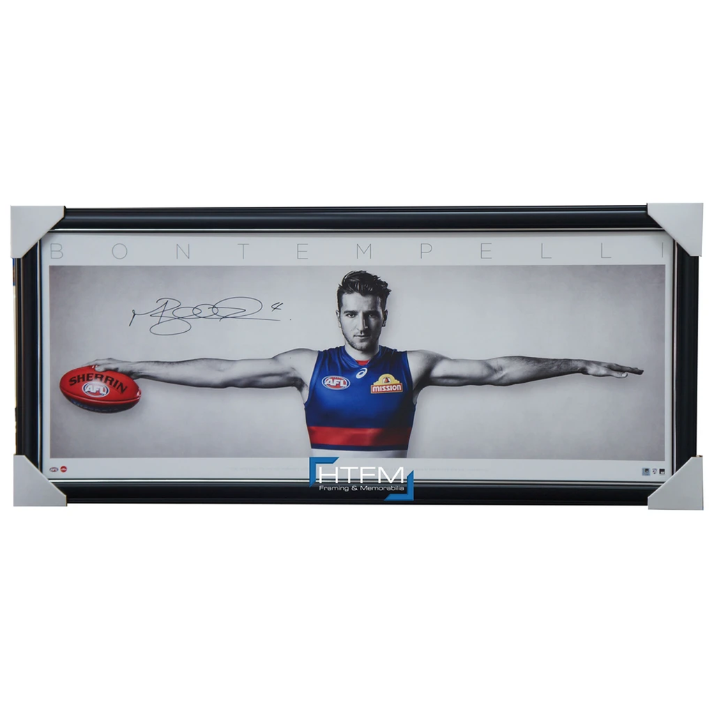 Marcus Bontempelli Signed Wings Western Bulldogs Official Afl Print Framed + Coa - 3470