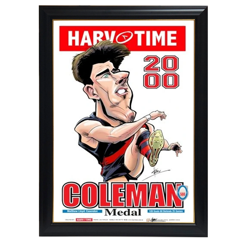 Matthew Lloyd, 2000 Coleman Medal, Harv Time Print Framed - 4288