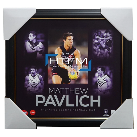 Matthew Pavlich Fremantle Dockers Official Afl Montage 2015 Print Framed New - 2540