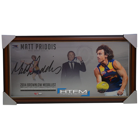 Matthew Priddis 2014 Brownlow Medallist Afl L/e Facsimile Signed Print Framed - 2708