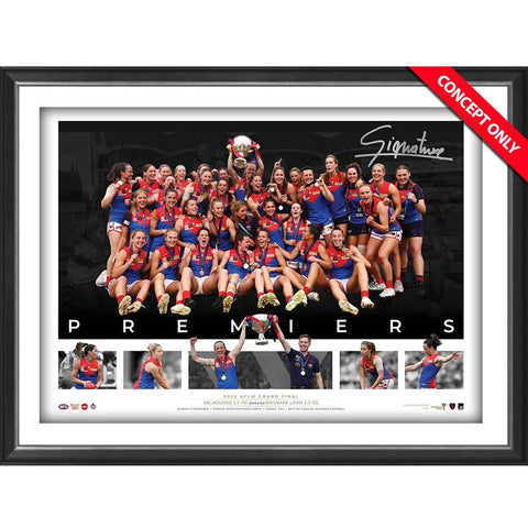Daisy Pearce Melbourne 2022 AFLW Premiers Official Signed Icon Series Frame - 5364
