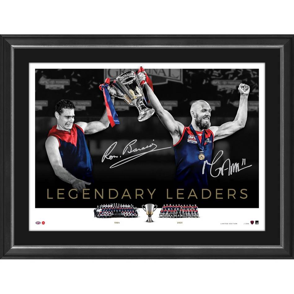 Max Gawn and Ron Barassi Dual Signed Official AFL Icon Series Framed - 5132