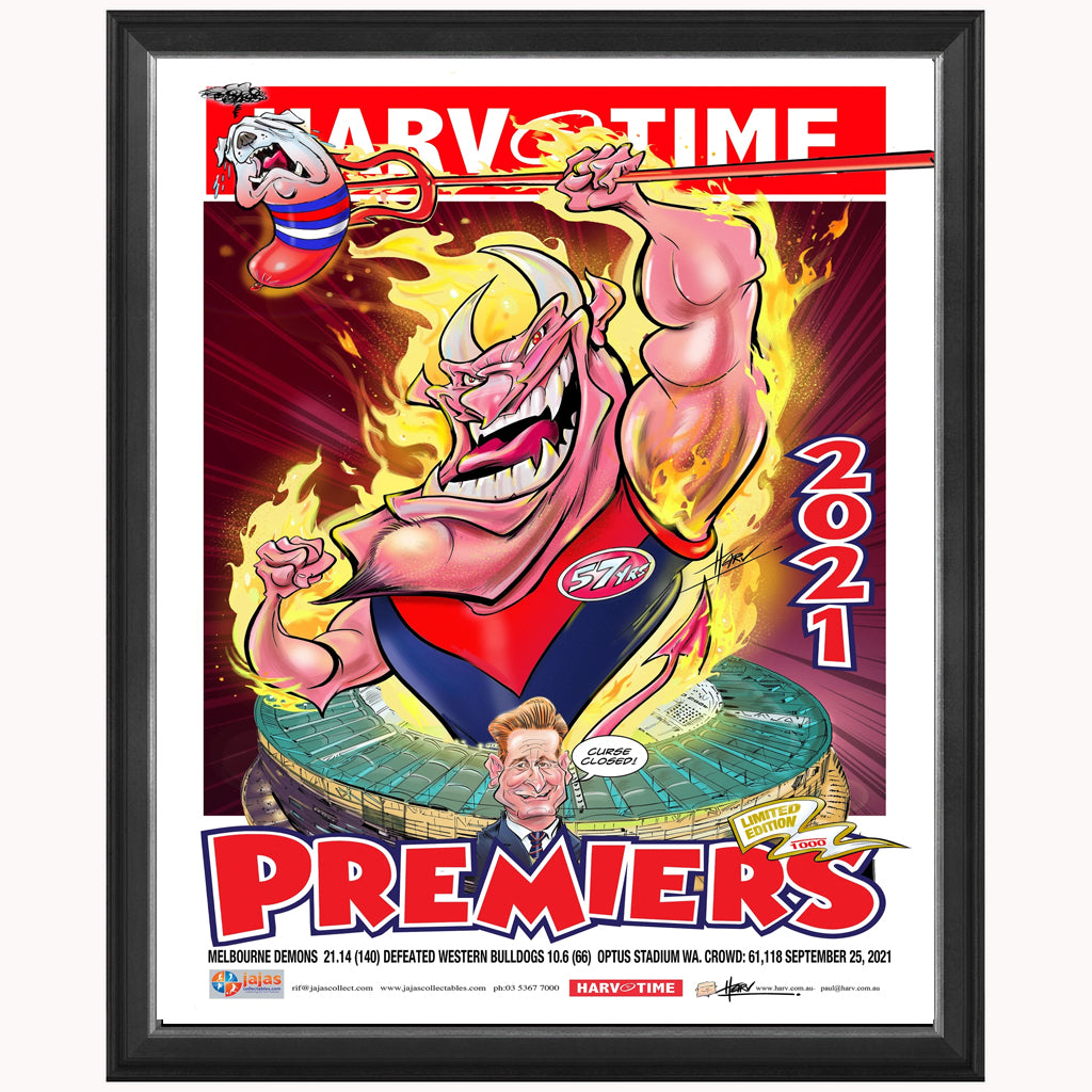 2021 AFL Premiers Melbourne Demons Harv Time Limited Edition Print Framed - 4886