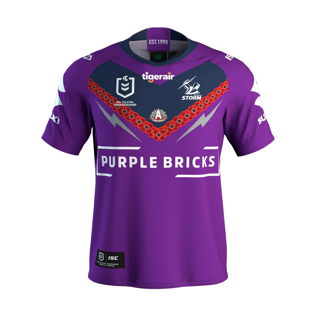 Melbourne Storm 2019 Anzac Jersey Mens Size Medium & 2xl Nrl Isc Brand New on Sale - 3791