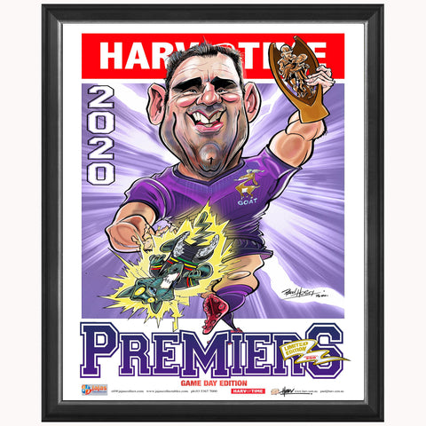 Melbourne Storm 2020 Premiers Game Day Limited Edition Harv Time Print Framed Cameron Smith - 4683