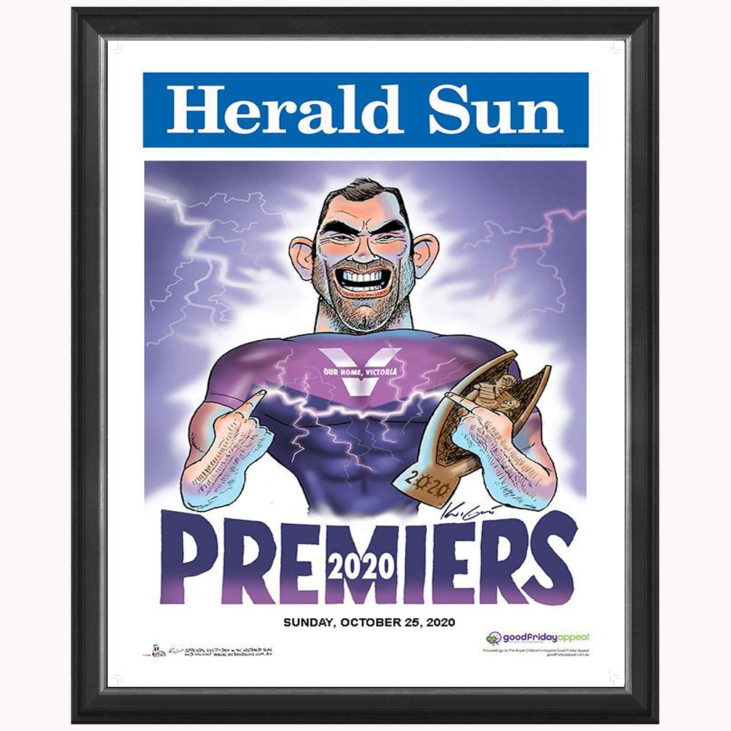 2020 Nrl Premiers Melbourne Storm Herald Sun Mark Knight Print Framed - 4664