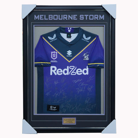 Melbourne Storm Football Club 2022 NRL Official Team Signed Guernsey - 5064