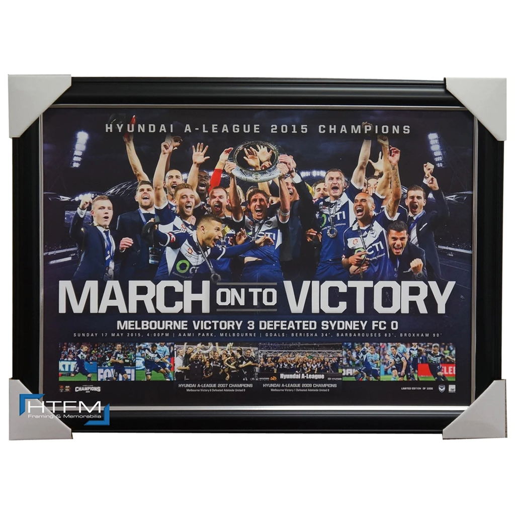 Melbourne Victory 2015 a-league Official Champions Team Print Framed Thompson - 1100