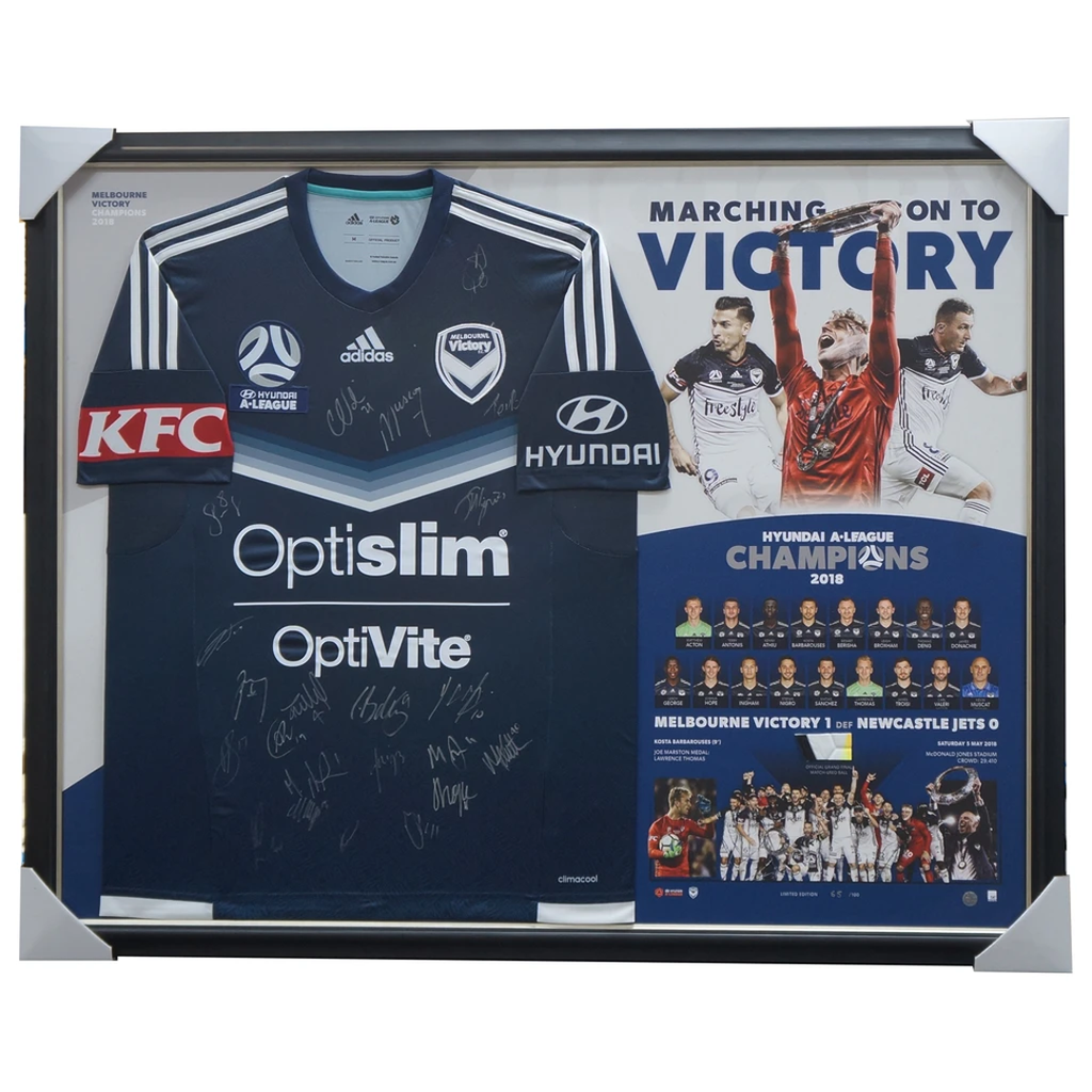 Melbourne Victory 2017/18 a-league Champions Signed Official Jersey Framed - 3437