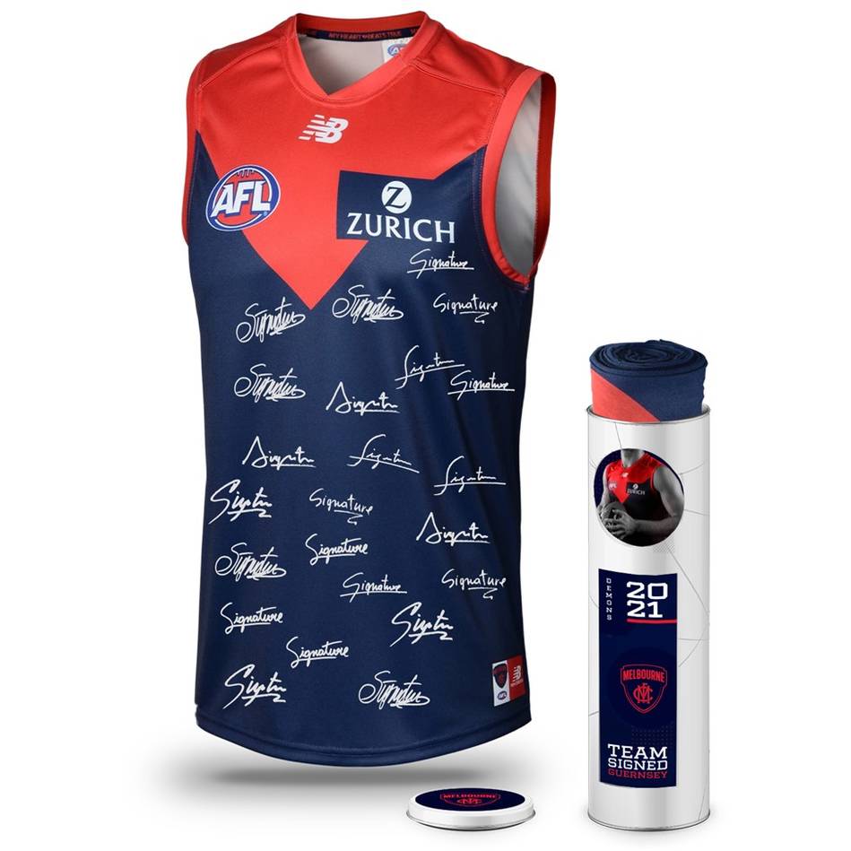 Melbourne Demons Football Club 2021 AFL Official Team Signed Guernsey - 4702
