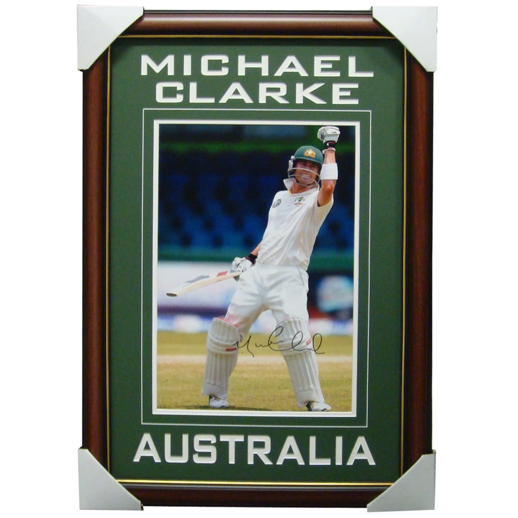 Michael Clarke Australia Test Signed Photo Framed - 1326