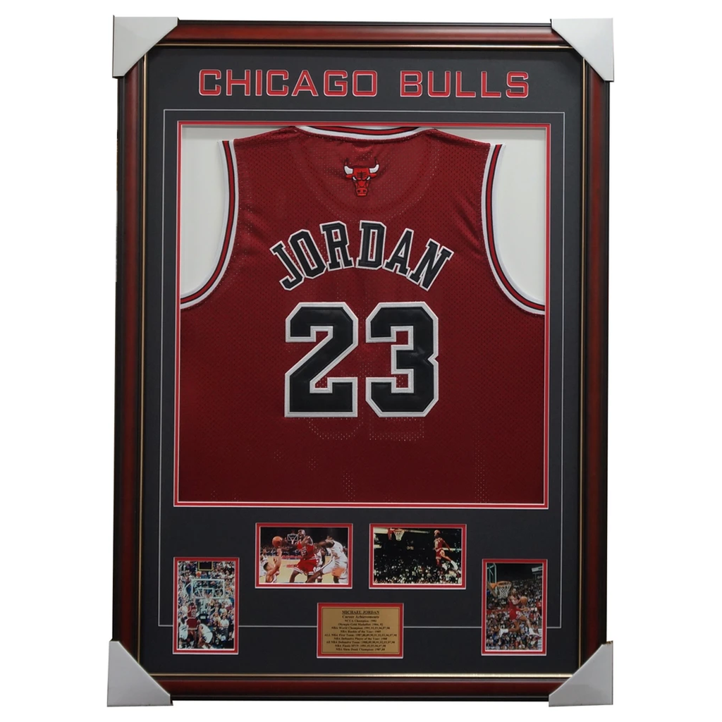 Michael Jordan Chicago Bulls Jersey Framed with Photos - 2755