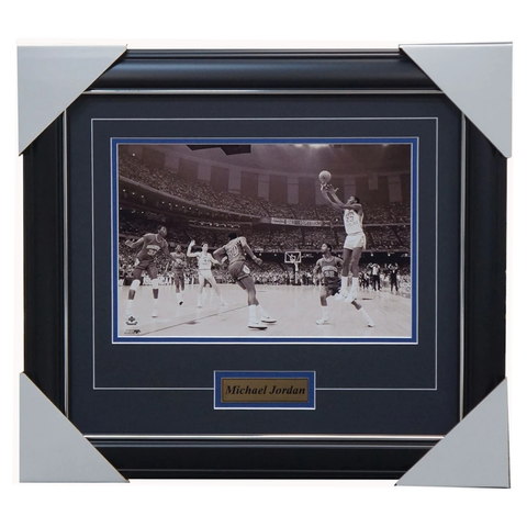 Michael Jordan Framed 8x10 Three Pointer North Carolina Photo With Plaque - 2758