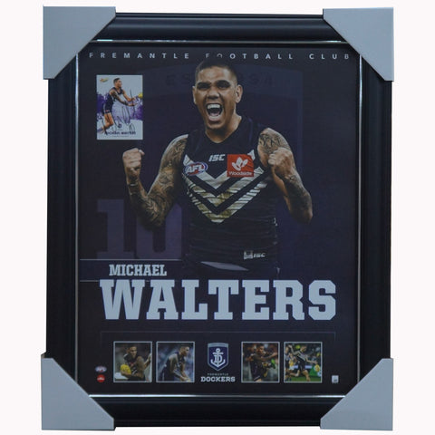 Michael Walters Fremantle Dockers F.c. Official AFL Print Framed + Signed Card - 5003