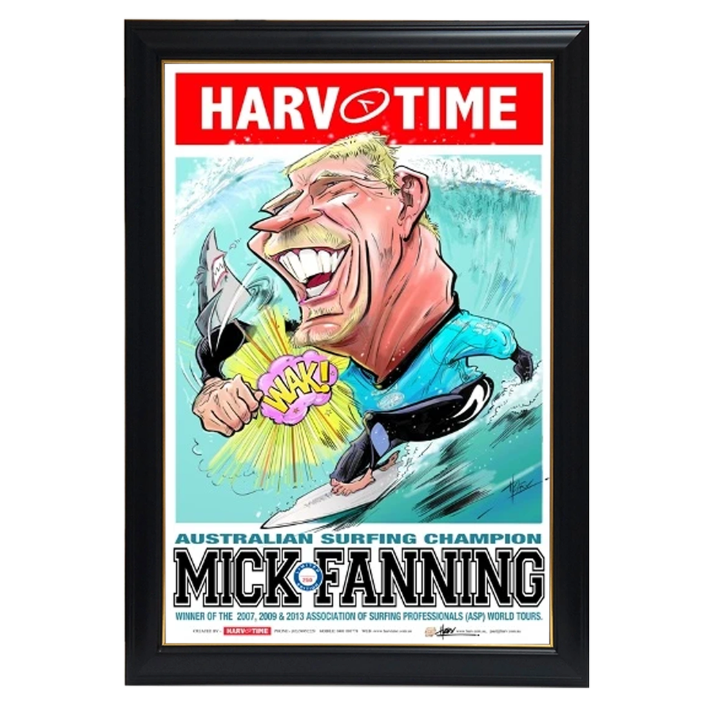 Mick Fanning Surfing Harv Time Print Framed - 4063