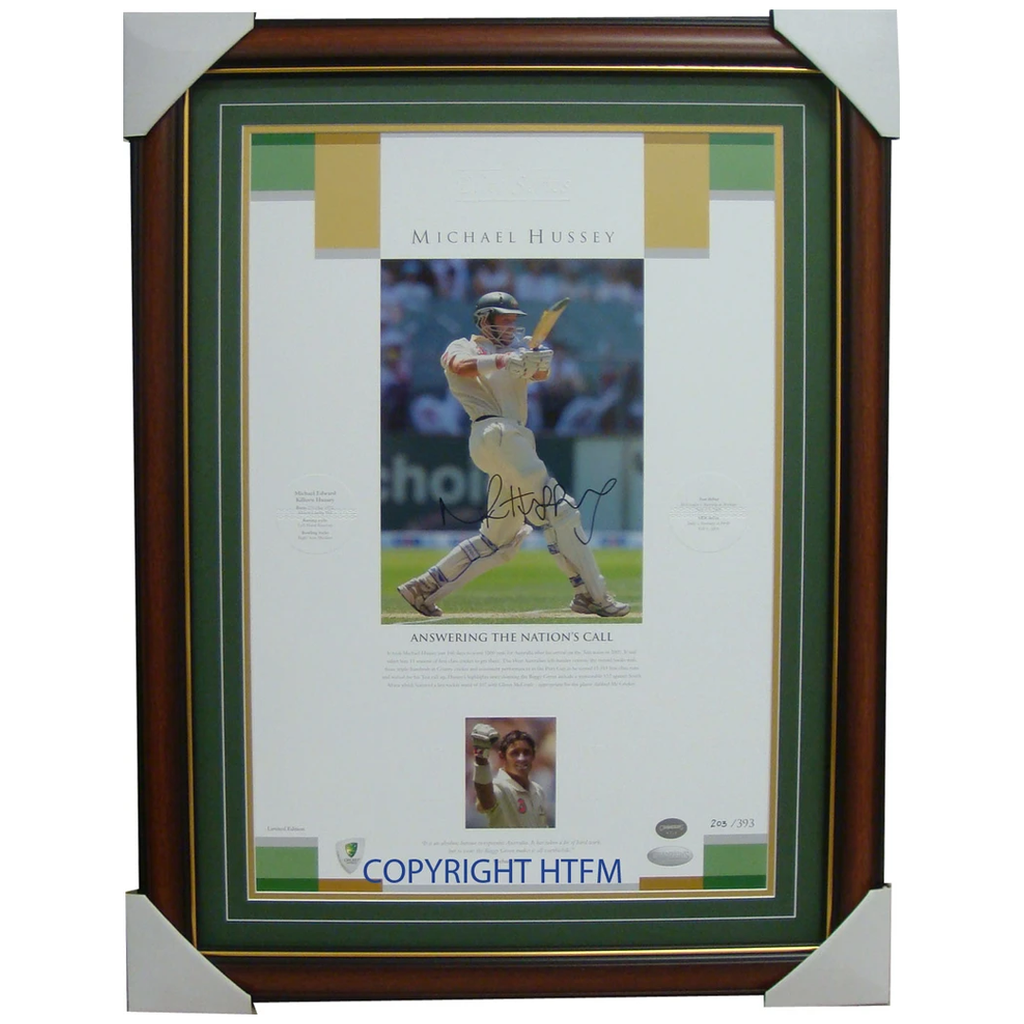 Mike Hussey Lithograth "Answering the Call" Signed Print Framed - 1139