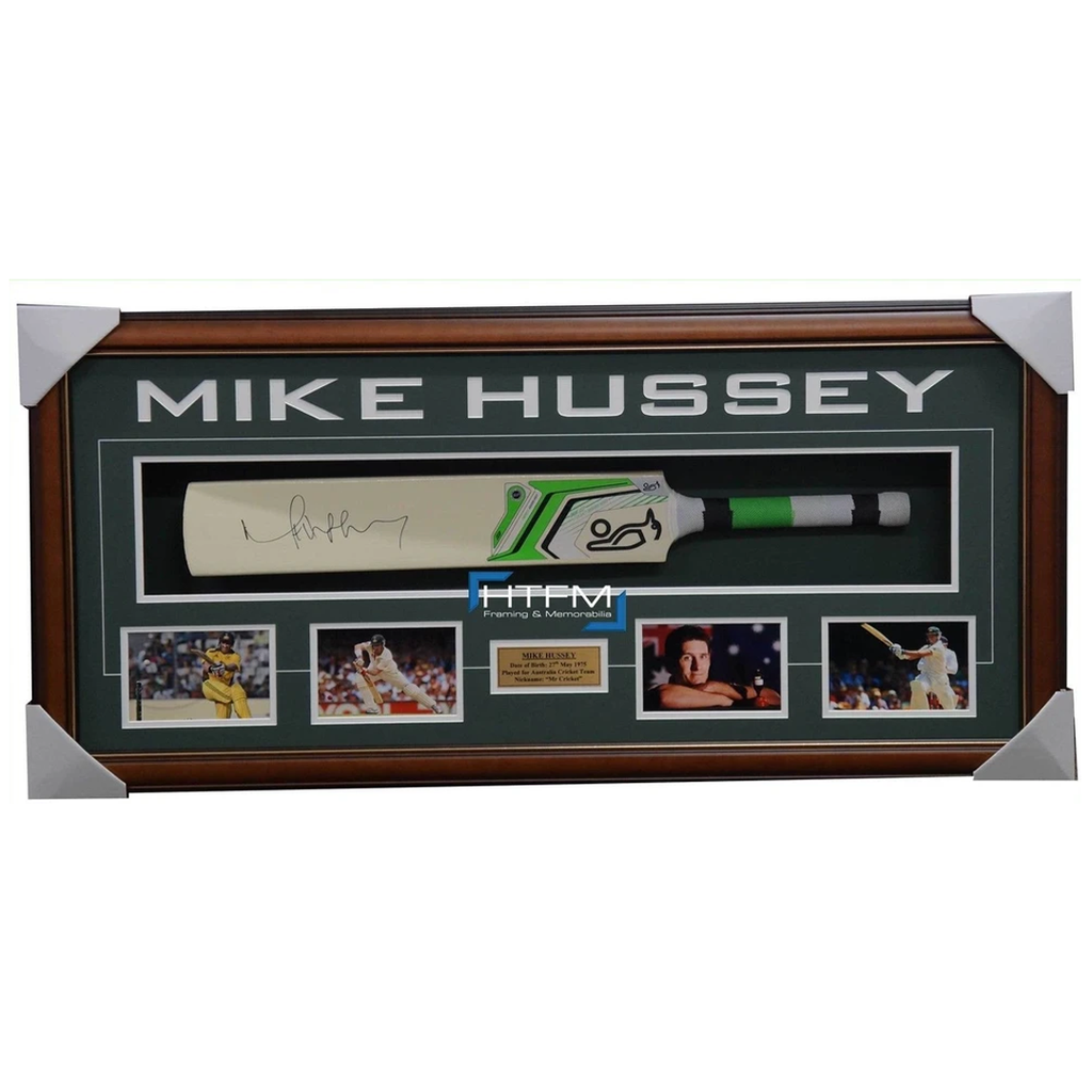 Mike Hussey Signed Large Bat Box Framed with Photos - 1661