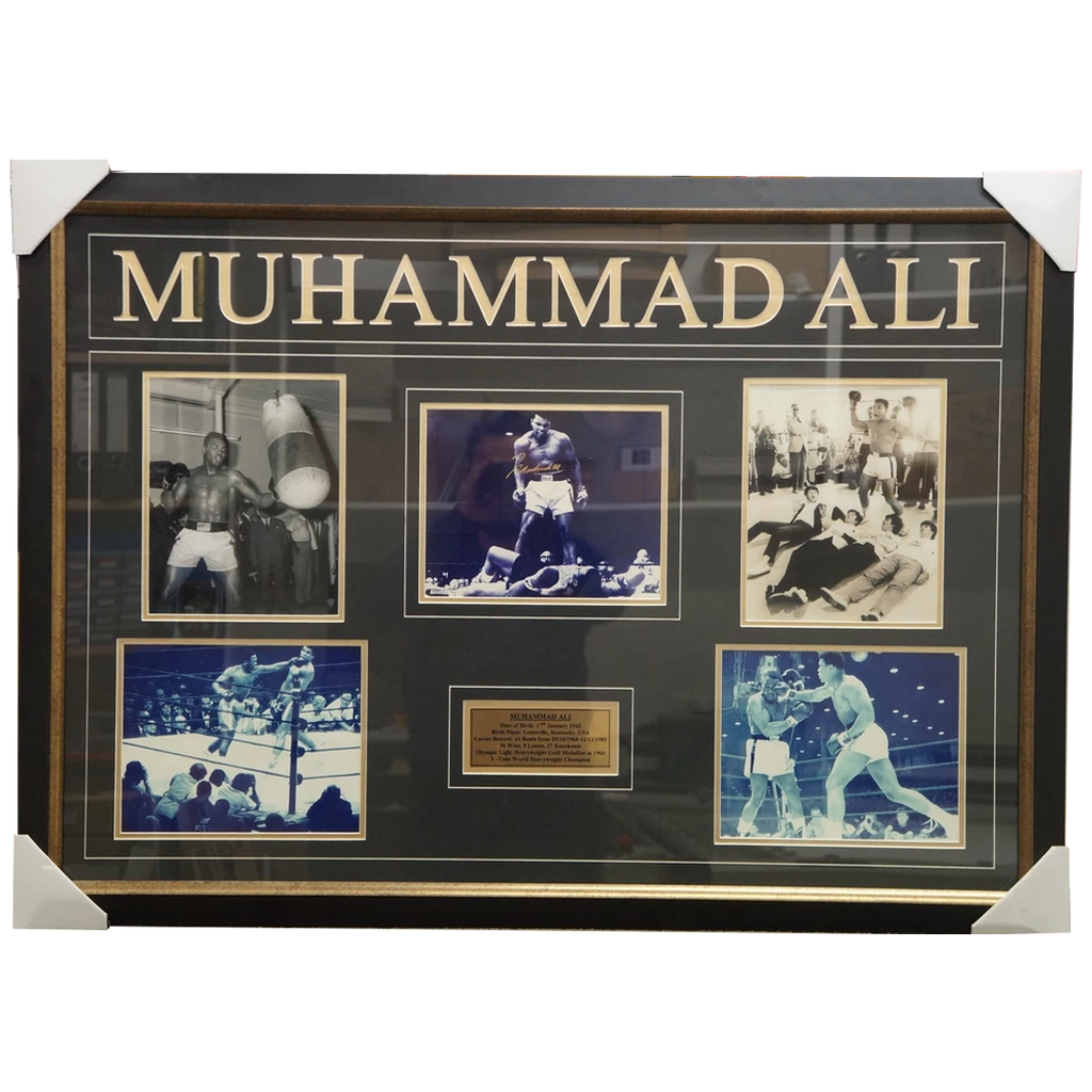 Muhammad Ali Hand signed Boxing Photo Collage Framed 100% Authentic - 2901