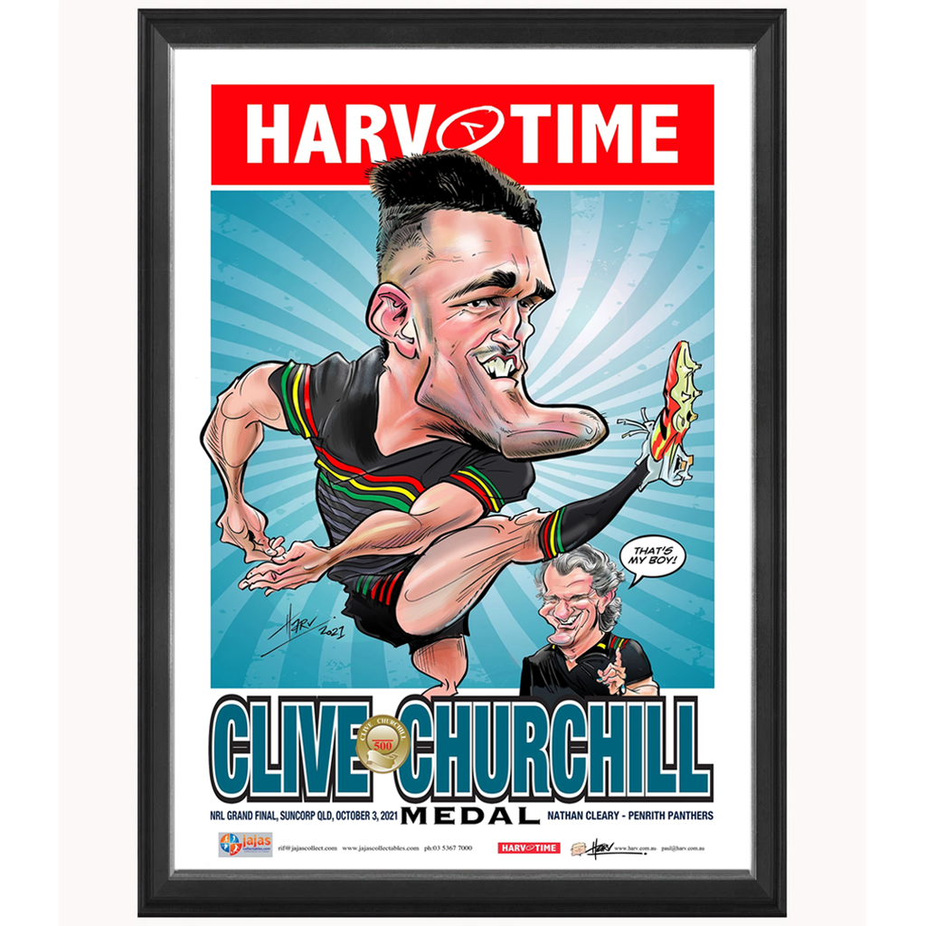 Nathan Cleary, 2021 Churchill Medallist, Harv Time L/E Print Framed - 4913