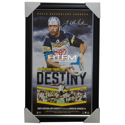 North Queensland Cowboys 2015 Nrl Premiers Signed Vertiramic Johnathan Thurston - 2583