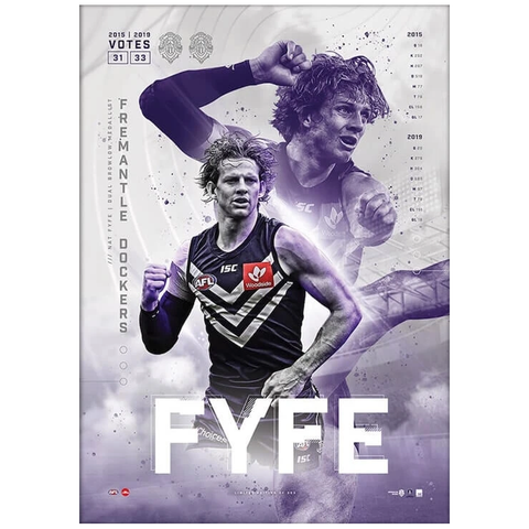 Nat Fyfe 2019 Official Afl Fremantle Dockers Brownlow Medal Sportsprint Only - 3804