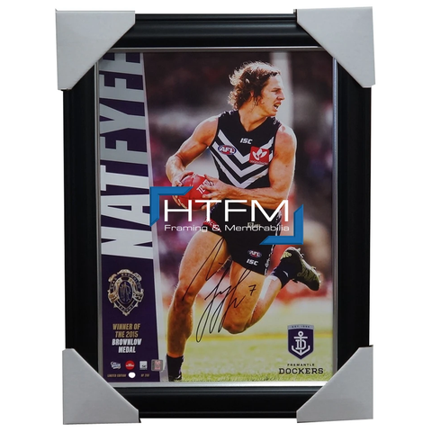 Nat Fyfe Signed Afl Fremantle Dockers 2015 Brownlow Medallist Herograph Framed - 2559