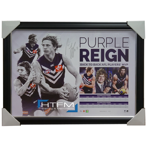 Nat Fyfe Signed Afl Fremantle Dockers 2015 Most Valuable Player Print Framed - 2548