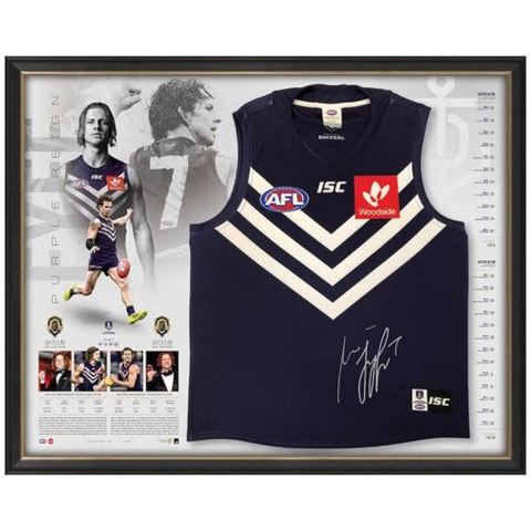 Nat Fyfe Signed Fremantle Dockers 2019 Official Afl Brownlow Medal Guernsey Framed - 3781