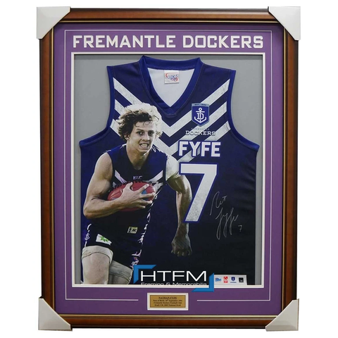 Nat Fyfe Signed Fremantle Dockers Impact Le Jumper Framed  Official Afl - 1913