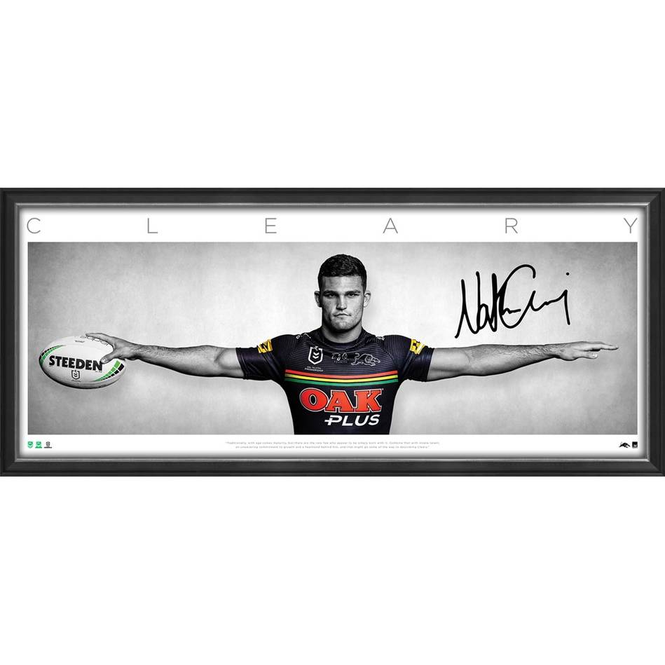 Nathan Cleary Signed Penrith Panthers Official NRL Wings Print Framed - 4722 TNT express