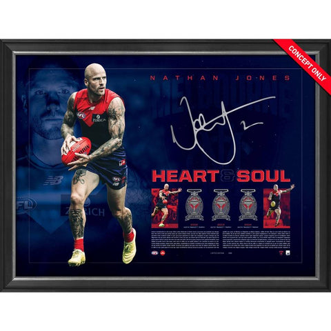 Nathan Jones Signed Melbourne Demons Heart & Soul Print Official AFL Frame - 4725