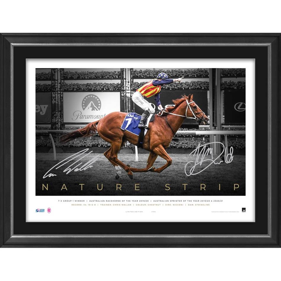 Nature Strip Dual Signed Official Horse Racing ICON Series Print Framed - 4924