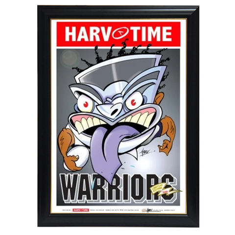 New Zealand Warriors, Nrl Mascot Harv Time Print Framed - 4194