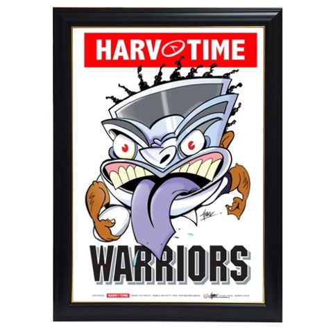 New Zealand Warriors, Nrl Mascot Print Harv Time Print Framed - 4155