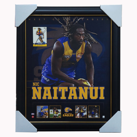 Nic Naitanui West Coast Eagles F.c. Official Licensed AFL Print Framed + Signed Card - 5013