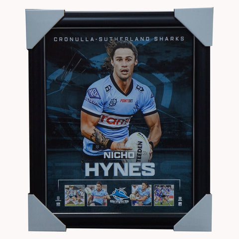 Nicho Hynes Signed Cronulla-Sutherland Sharks Official NRL Player Print Framed - 5259