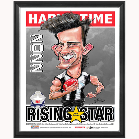 Nick Daicos Collingwood 2022 Rising Star Harv Time L/E Print Framed - 5265
