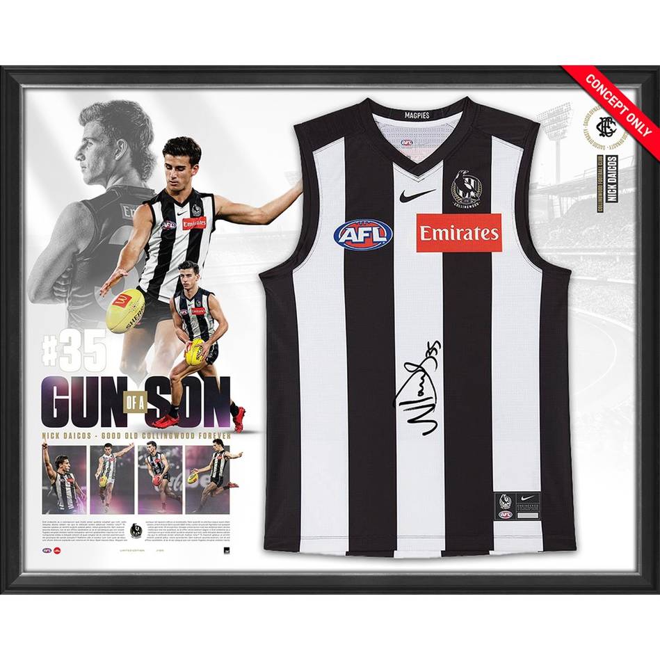 Nick Daicos Signed Collingwood 2022 NAB Rising Star Official AFL Guernsey Framed - 5252