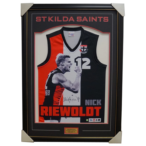 Nick Riewoldt Signed Afl St Kilda Impact Limited Edition Jumper Framed Official - 1803