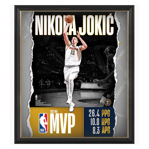 Nikola Jokic Denver Nuggets Framed 15" x 17" Kia 2021 NBA MVP Collage - 4848