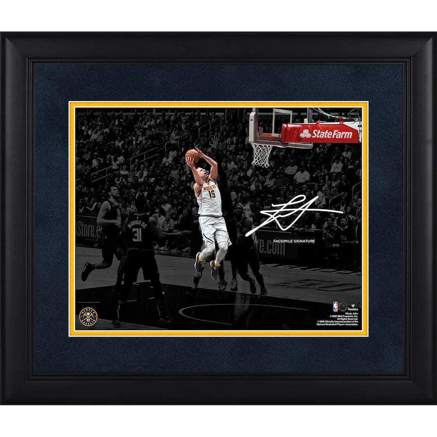 Nikola Jokic Denver Nuggets Framed 11" x 14" Spotlight Photograph - Facsimile Signature Fanatics Official - 4615