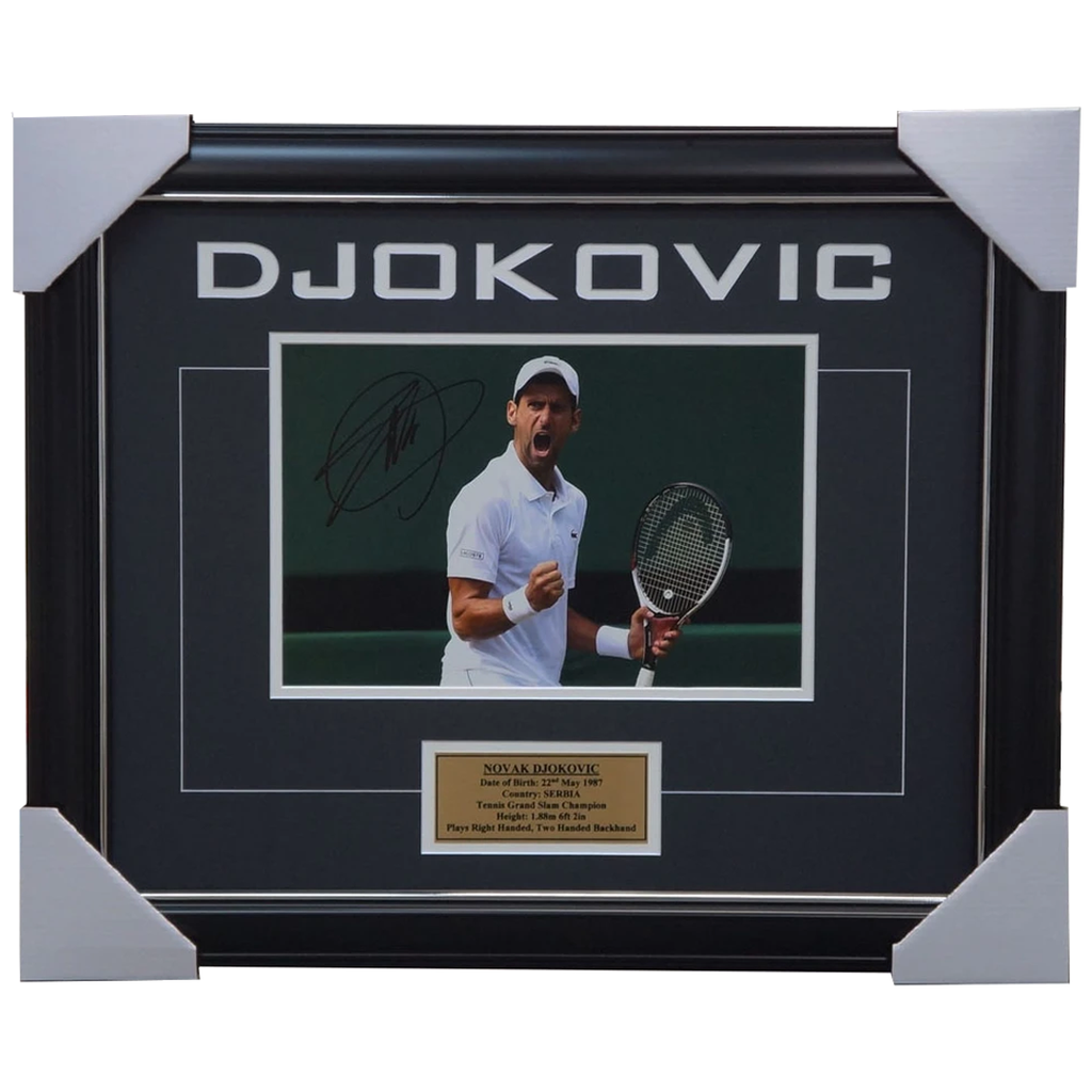 Novak Djokovic Signed Tennis Photo Framed + Plaque Australia Open Champion + Coa - 2253
